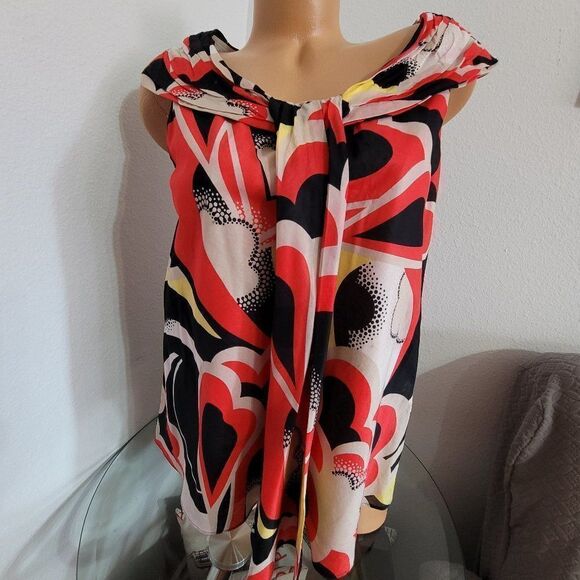 NINE WEST Floral Lined Blouse Size 10   610 - Picture 1 of 6